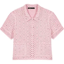Cárdigan polo de mujer de crochet y strass