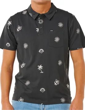 Sessions polo manga corta hombre Negro (M) - Rip curl - FashionsVida