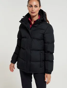 Snow' Womens Padded Jacket Water Resistant Full Zip Warm Cosy Coat Black - Size 20 Uk - Mountain Warehouse - FashionsVida