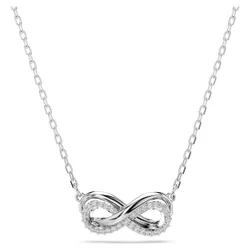Pendente Hyperbola, Pavé, Infinito, Bianco, Placcato rodio OS