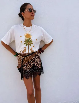 Pure Cotton Printed T-Shirt White Mix female - Never Fully Dressed - FashionsVida