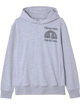 Mens Club Di Corsa Hoodie (Light Grey) - Size X-Large - Ellesse - FashionsVida