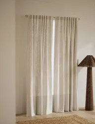 Cotton Linen Blend Sheer Multiway Curtains Multi