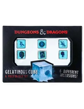 Dungeons & Dragons - Gelatinous Cube: 6 Piece D6 Dice Set - Metallic Dice Games - FashionsVida