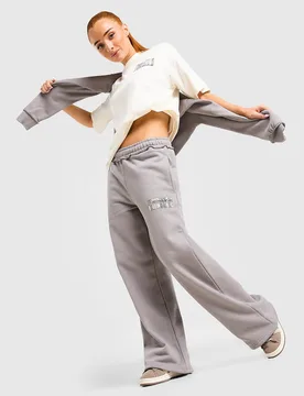 Checkers Wide Leg Jogginghose - Damen, Grau - female - Size: M - Unlike Humans - FashionsVida
