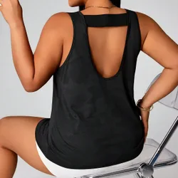 Top deportivo de mujer de unicolor con espalda hueca