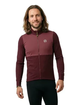 Maglia A Maniche Lunghe Gravel Dual Bordeaux - Ale - FashionsVida