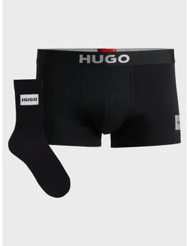 HUGO Mens Black Trunk & Sock Gift Set - Male - Black - XX-Large - Hugo Boss - FashionsVida