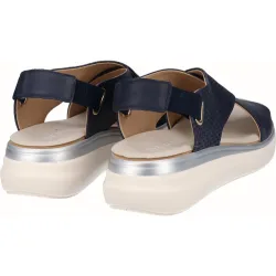 Sandalias de plataforma de mujer de piel combinada