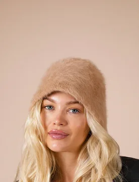 Women's Soft Seamless Bucket Hat in Beige - Beige - Size: One Size - SVNX - FashionsVida