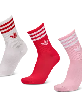 Mid Cut Crew 3 Pack Unisex Socks - Pink - Size - Pink - Size: 8.5-10 - Adidas - FashionsVida