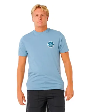 T-shirt à Manches Courtes Wettie Passage Icon Faded Denim M - Rip curl - FashionsVida