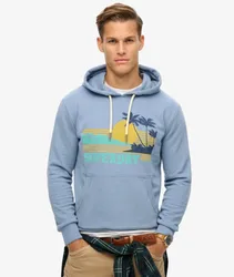 Superdry Herren Great Outdoors Hoodie Blau - Größe: L