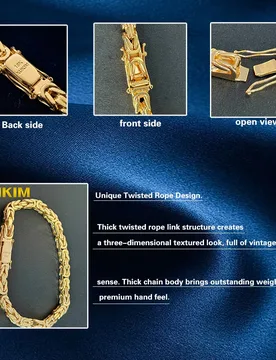 XUKIM Jewelry Gold Byzantine Chain Kejsarlänk Gold Silver Byzantine 6MM Chain Bracelet Necklace - Aliexpress - FashionsVida