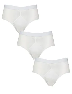 Mens 3 Pack Cotton High Rise Briefs White S - White - Size: Small - Glenmuir - FashionsVida
