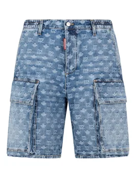 Dsquared2 short blu uomo multi logo - Dsquared2 - FashionsVida