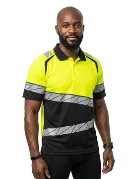Polo à Manches Courtes Accelerate Safe Black / Hi-Vis Yellow S - MASCOT - FashionsVida