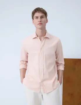 Camisa sport algodón estructura manga larga hombre - Emidio Tucci - FashionsVida