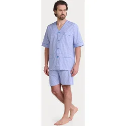 Pijama completo de hombre de tela color azul