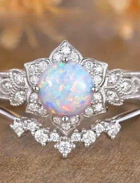 New Natural Opal Ring - Fashion Niche Exquisite Silver Flower Design Light Luxury Versatile Couple Ring for Women Jewelry - Aliexpress - FashionsVida