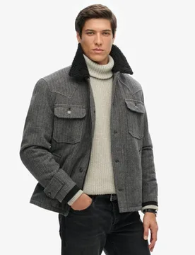 Superdry Herren The Merchant Store-arbeitsjacke aus Wolle Dunkelgrau - Größe: L - 179.99 - FashionsVida