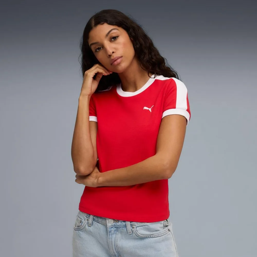 Camiseta Casual de Mujer T7 Slim - Puma - FashionsVida