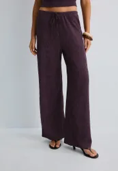 Gerade Hose in Knitteroptik Violett XS