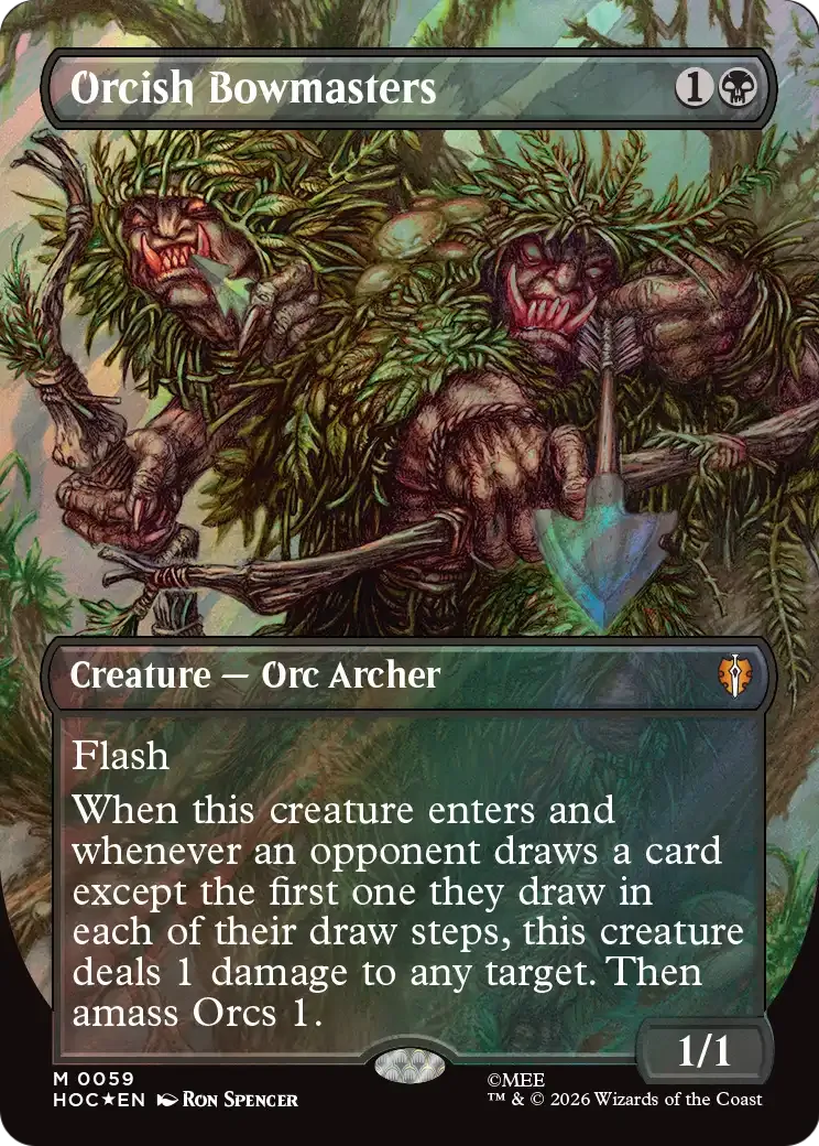 Orcish Bowmasters (Borderless Art Surge Foil) The Hobbit Commander - Magic: The Gathering - FashionsVida
