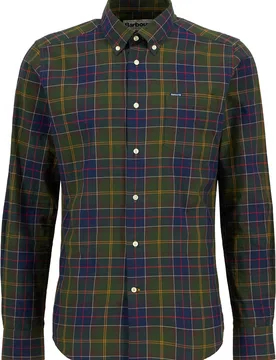 Chemise à carreaux en coton - Wetheram Tailored Tartan Shirt Shadow Classic Tartan - Taille L - Gris - Barbour - FashionsVida