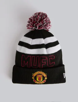 Manchester United x Stripe Sport Bobble Beanie Black None - New era - FashionsVida