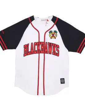 Casacca Bottoni Uomo Nhl Practice Day Button Front Jersey Chibla White - Mitchell & Ness - FashionsVida