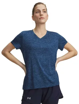 T-shirt à Manches Courtes Tech Twist V-neck Blue / Blackout Navy S - Under armour - FashionsVida