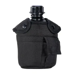 US Feldflasche mit Becher und Hülle 900 ml - Schwarz Schwarz adult