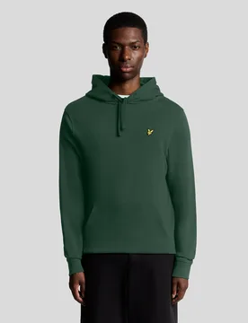 Men's Loopback Cotton Hoodie in Dark Green - Lyle & Scott - FashionsVida