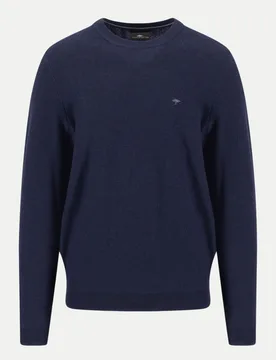 Strickpullover mit Rundhalsausschnitt 690-navy L - Fynch-Hatton - FashionsVida