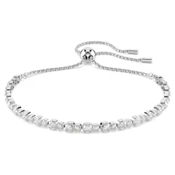 Bracciale Tennis Matrix, Tagli arrotondati misti, Bianco, Placcato rodio OS