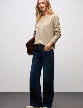 Shirt mit U-Boot-Ausschnitt female Beige - Street One - FashionsVida