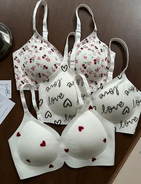 Conjunto de 3 piezas de ropa interior sin costuras estampada y cómoda para mujer M - Shein - FashionsVida