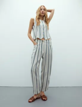 Pantalones anchos de mujer largos - Andam - FashionsVida