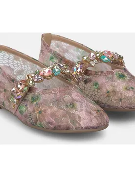 Bailarinas planas de mujer con tira delantera con detalle joya - Alma en Pena - FashionsVida