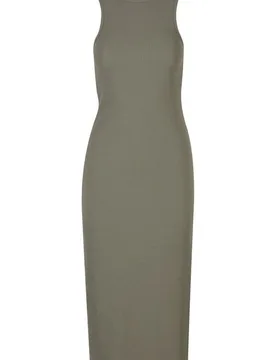 Kleid lang - Ladies Long Racerback Rib Dress - XS bis XL - für Damen - Größe M - oliv - Frauen - female - Urban classics - FashionsVida