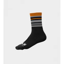 Calzini ciclimo Q-SKIN 16cm STRIPES nero-arancio
