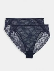 Pack Ida Lace High Waisted High Leg Knickers Nightshade female
