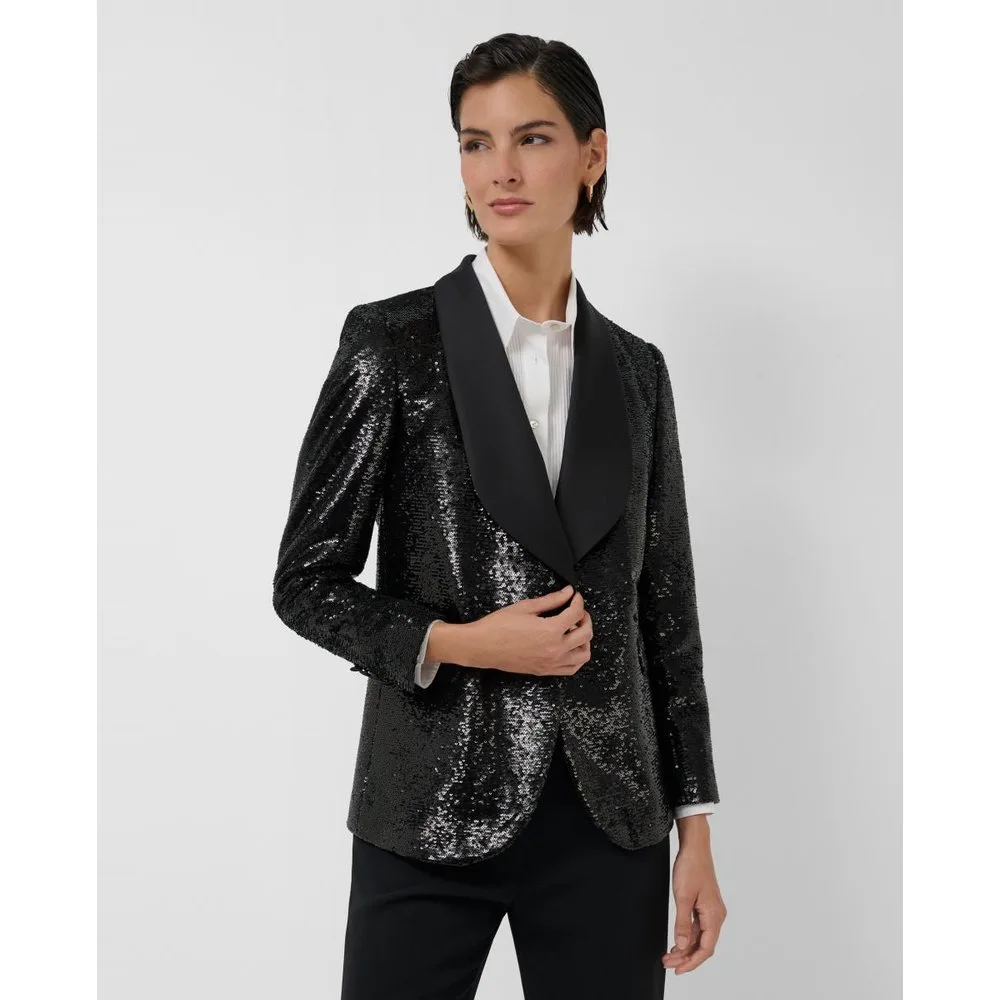 Blazer de mujer smoking con lentejuelas planas - Roberto Verino - FashionsVida