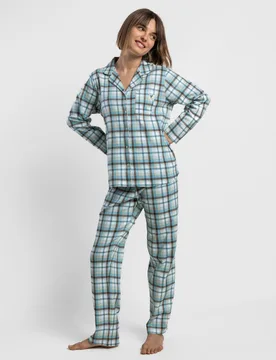 Pijama largo abierto de mujer de punto de algodón - Admas - FashionsVida