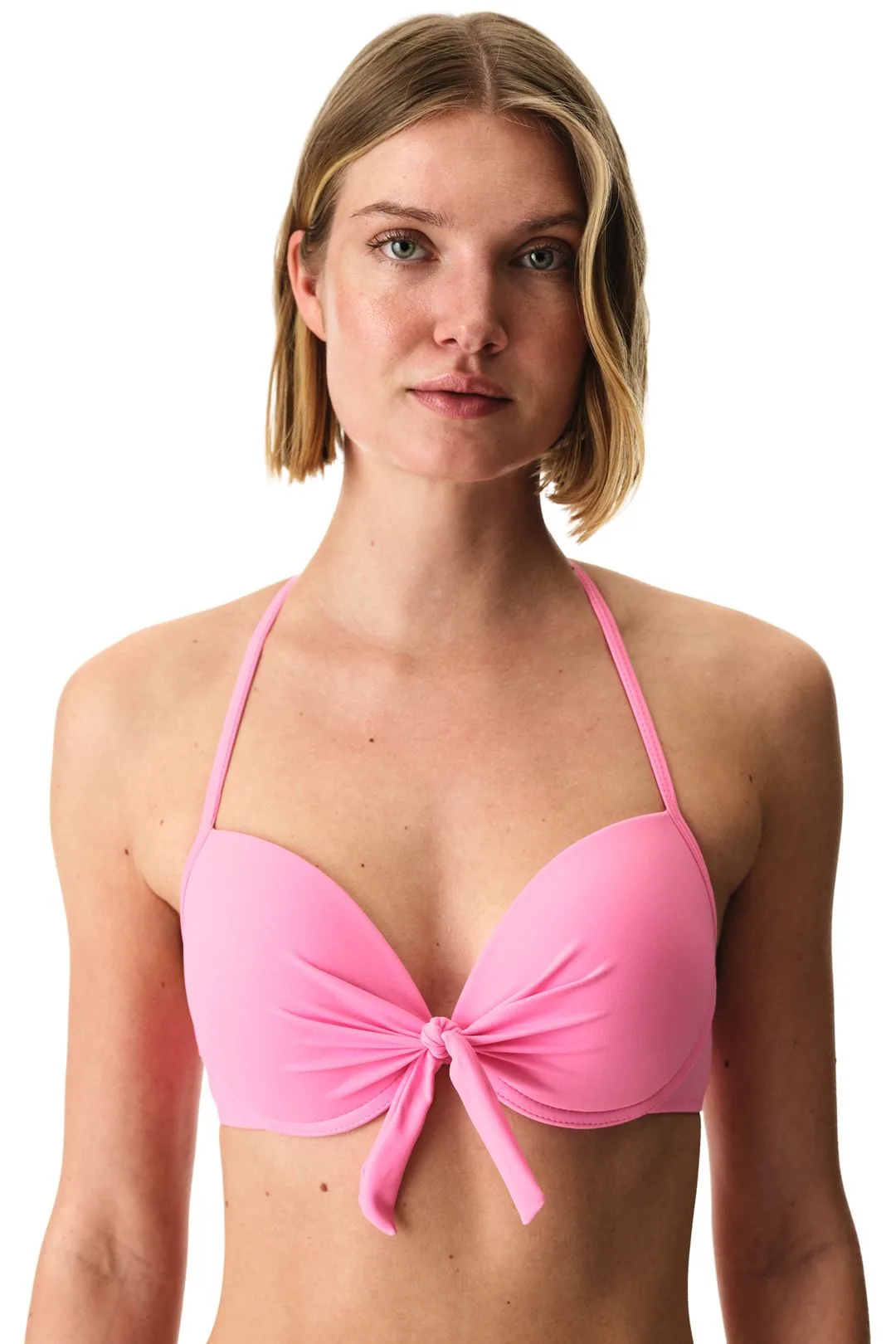 Womens Solid Halter Underwire Bikini Top - Fuschia - Size Large - Penti - FashionsVida