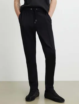 Textured Slim Fit Joggers Black male - River Island - FashionsVida