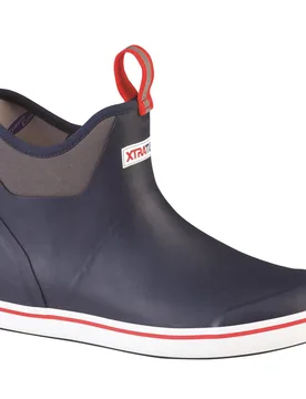 Unisex Ankle Deck Rubber Navy/red Wellington Boots - Size Uk 10 - XTRATUF - FashionsVida