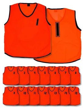 Gilet D´entraînement Numbered 1-15 Infant 15 Unités Fluo Orange One Size male - Precision - FashionsVida