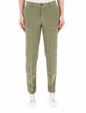 Pantalone in lino VERDE OLIVA 36 - Bomboogie - FashionsVida